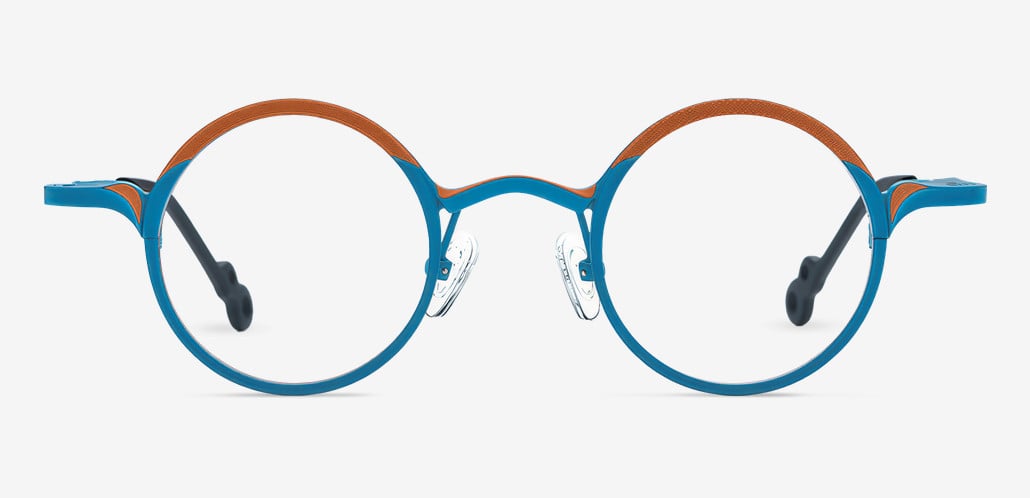 Rosa Blue Round Glasses