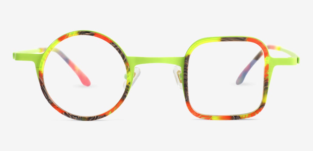 Augu Green Square Round Glasses