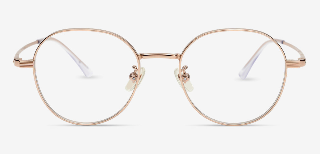 Leahe Gold Round Glasses
