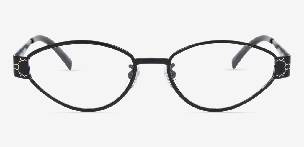 Elowen Black Oval Glasses