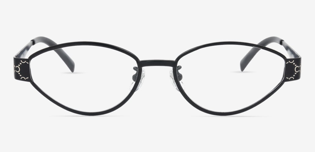 Elowen Black Oval Glasses