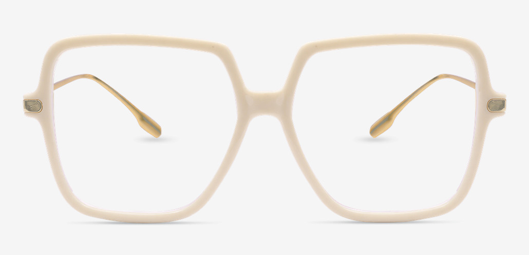 Irving Beige Geometric Glasses