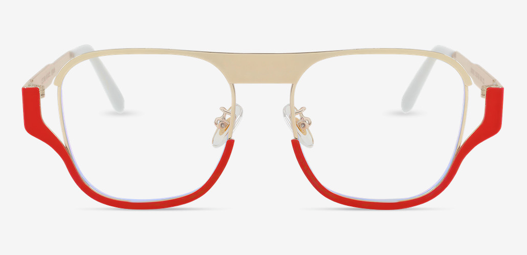 Hattie Red Aviator Glasses