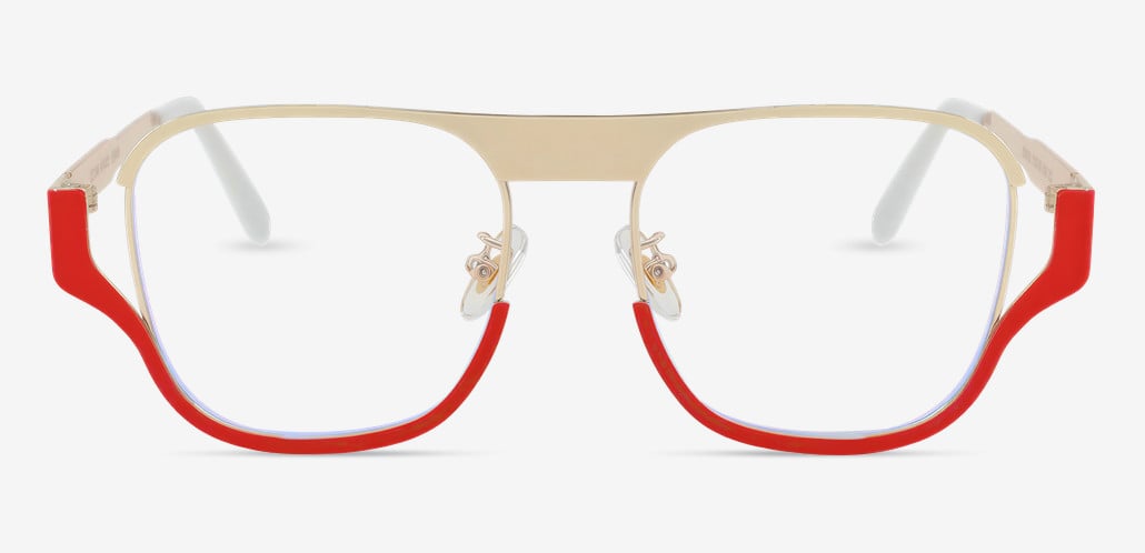 Hattie Red Aviator Glasses