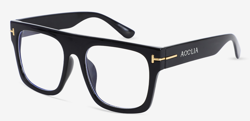 Vibrant Black Square Glasses