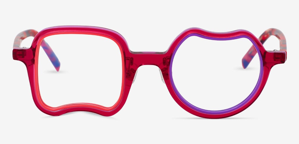 Garth Red Square Round Glasses