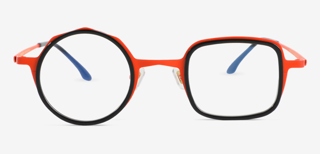 Bernal Black Square Round Glasses