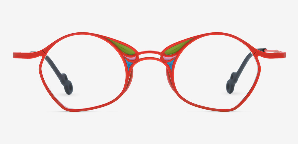 Maria Red Geometric Glasses