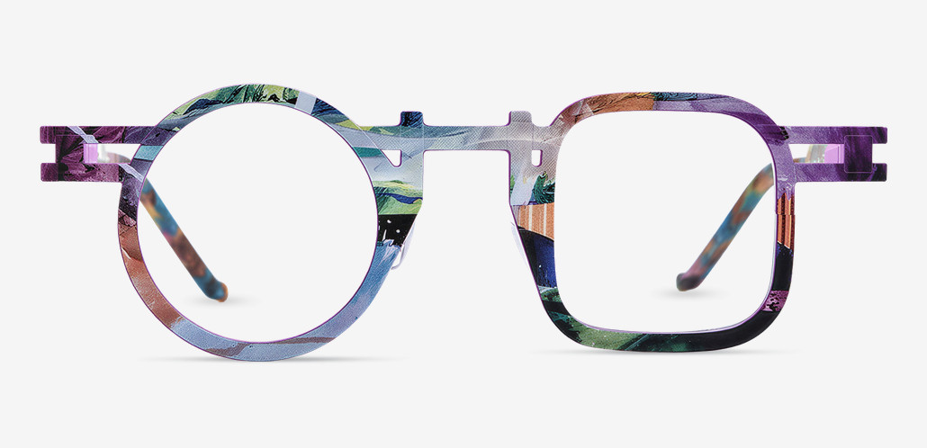 Catharin Gafas Cuadradas Redondas Moradas