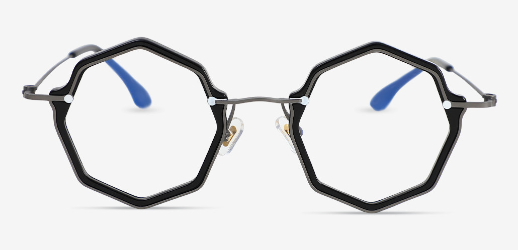 Loralie Black Geometric Glasses