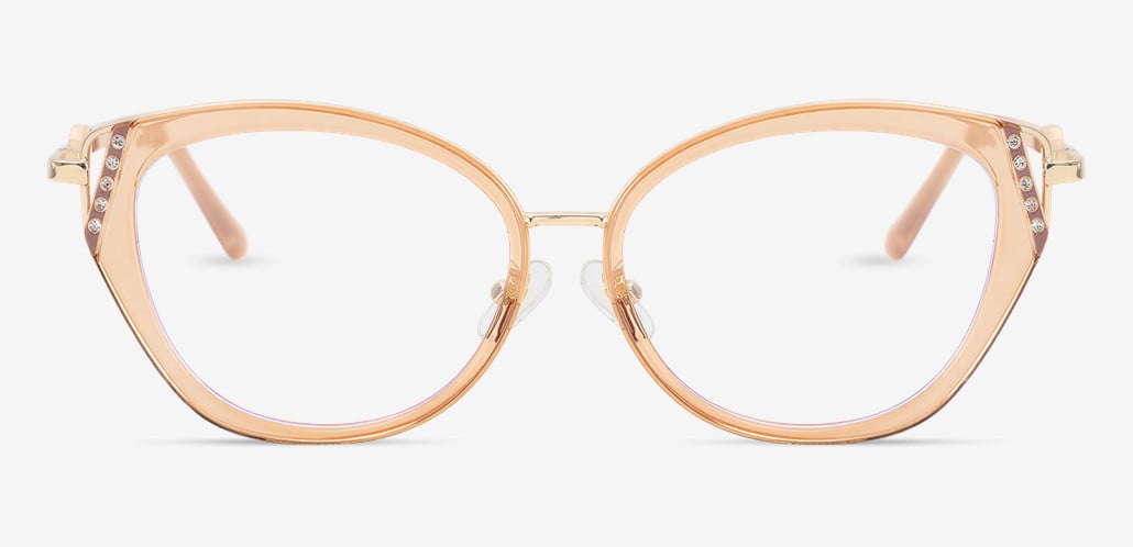Beth Champagne Cat Eye Glasses