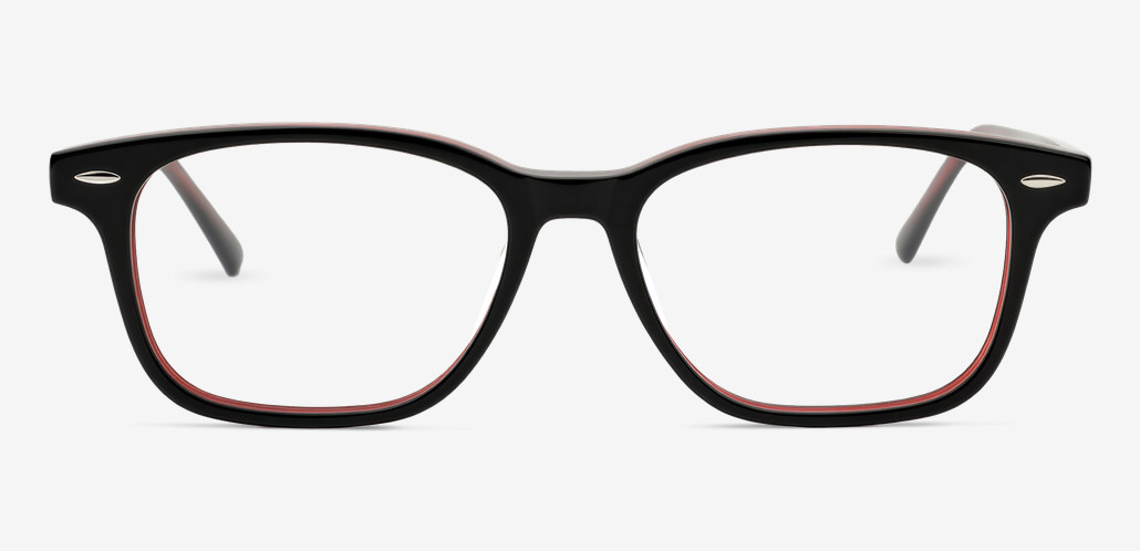 Hughes Black Rectangle Glasses