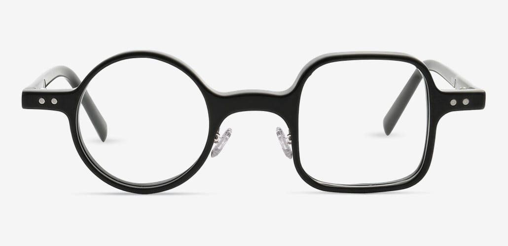 George Black Square Round Glasses