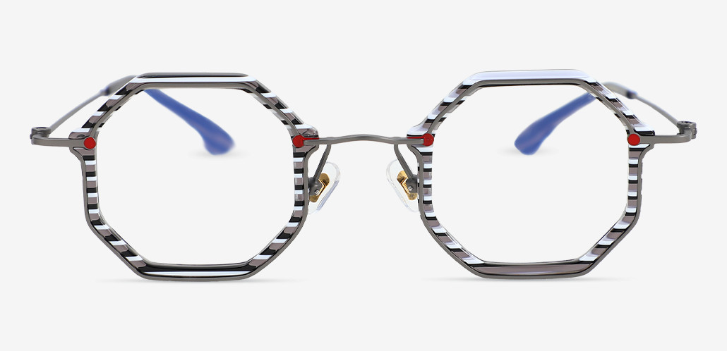 Falkner White Geometric Glasses