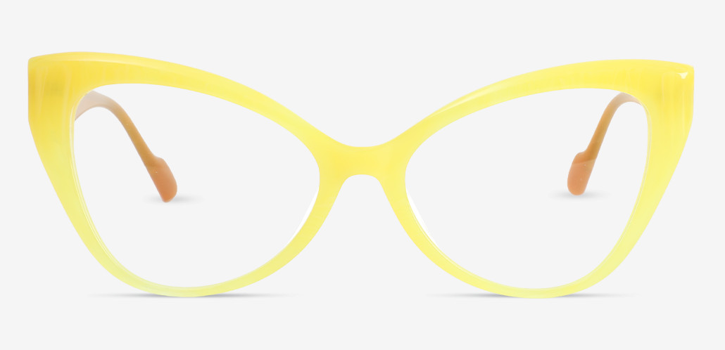 Kathleen Yellow Cat Eye Glasses