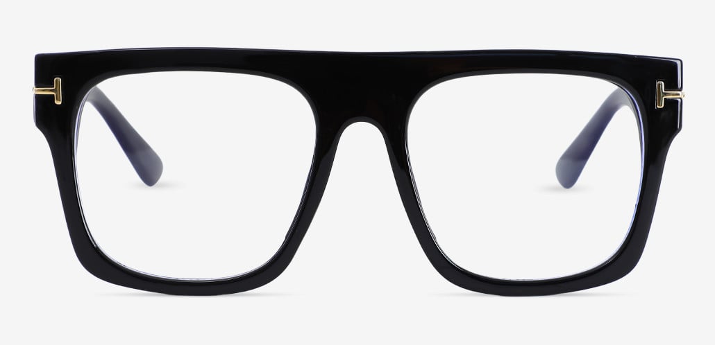 Vibrant Black Square Glasses