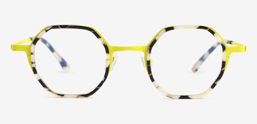 Jacob Yellow Geometric Glasses