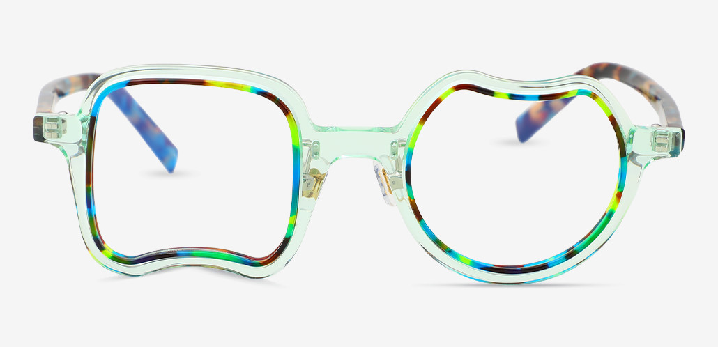 Garth Blue Square Round Glasses