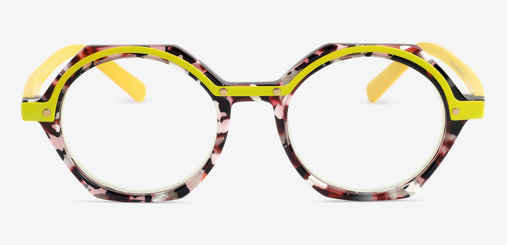 Louis Yellow Geometric Glasses