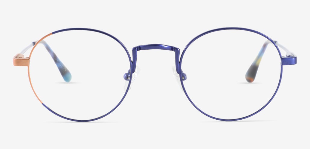 Vogt Blue Round Glasses