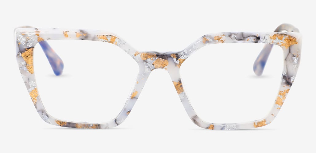 Merle White Square Glasses