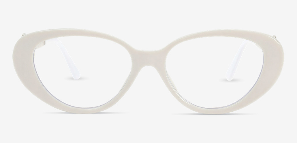 Jade White Cat Eye Glasses