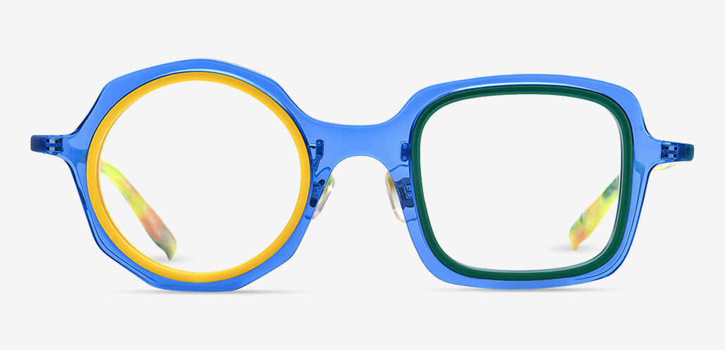 Lilli Blue Square Round Glasses