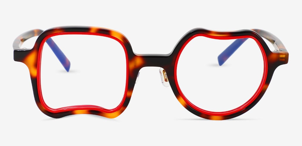 Garth Tortoise Square Round Glasses