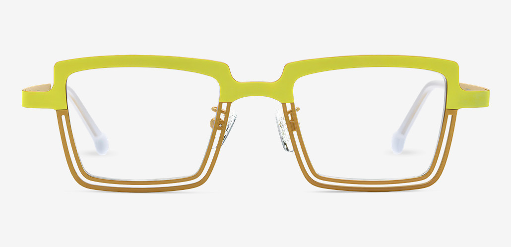 Taylor Yellow Rectangle Glasses