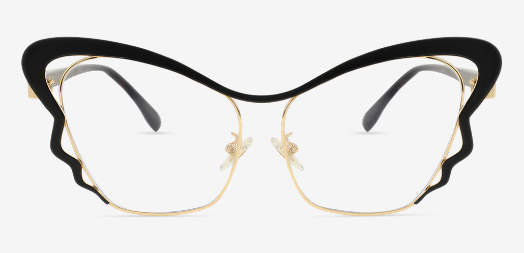 Snow Black Cat Eye Glasses