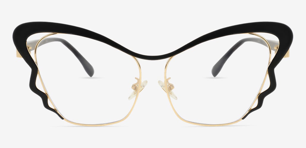 Snow Black Cat Eye Glasses