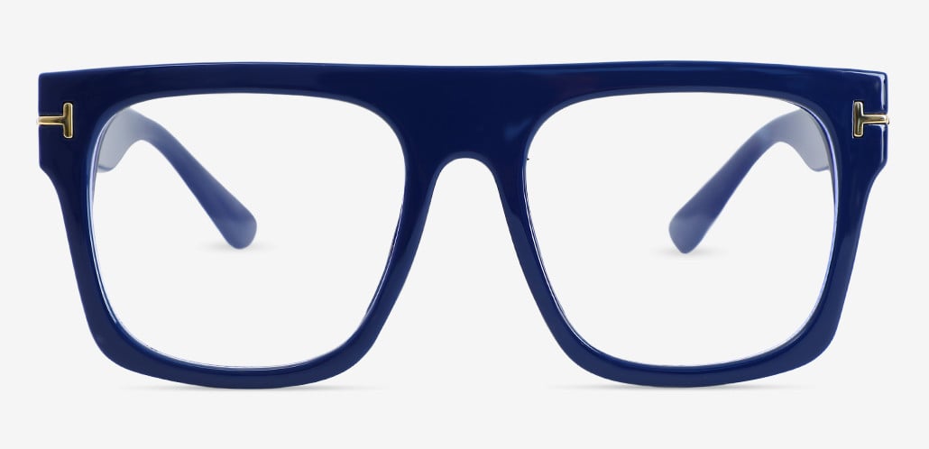 Vibrant Blue Square Glasses