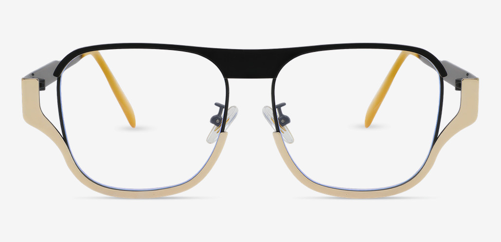 Hattie Black Aviator Glasses