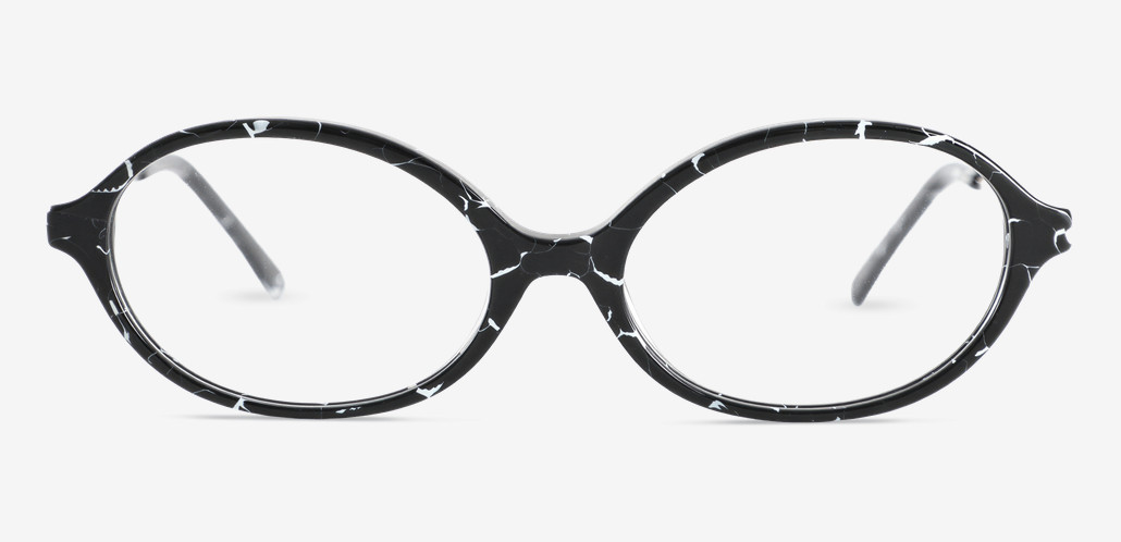 Gustavie Black Oval Glasses
