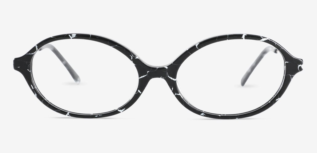 Gustavie Black Oval Glasses