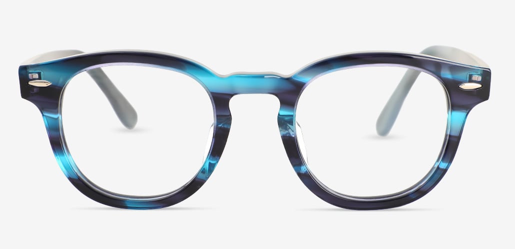 Quintessa Blue Round Glasses