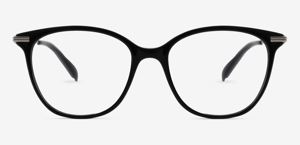 Celeste Gafas Cuadradas Negras