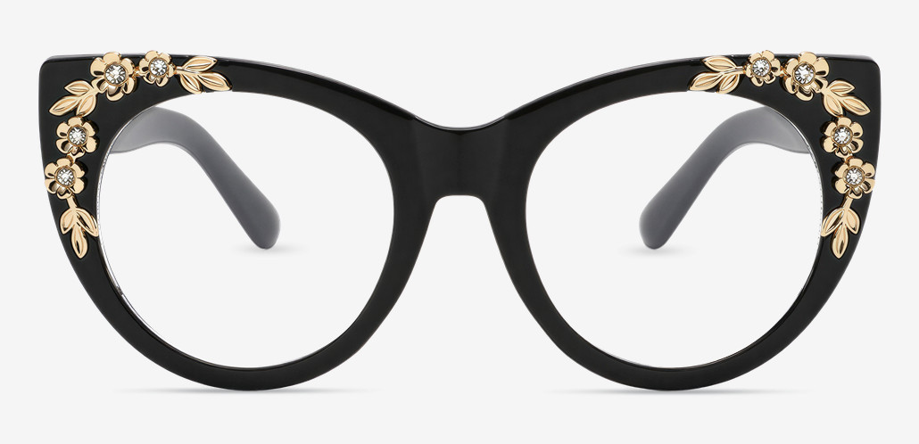 Earu Black Cat Eye Glasses