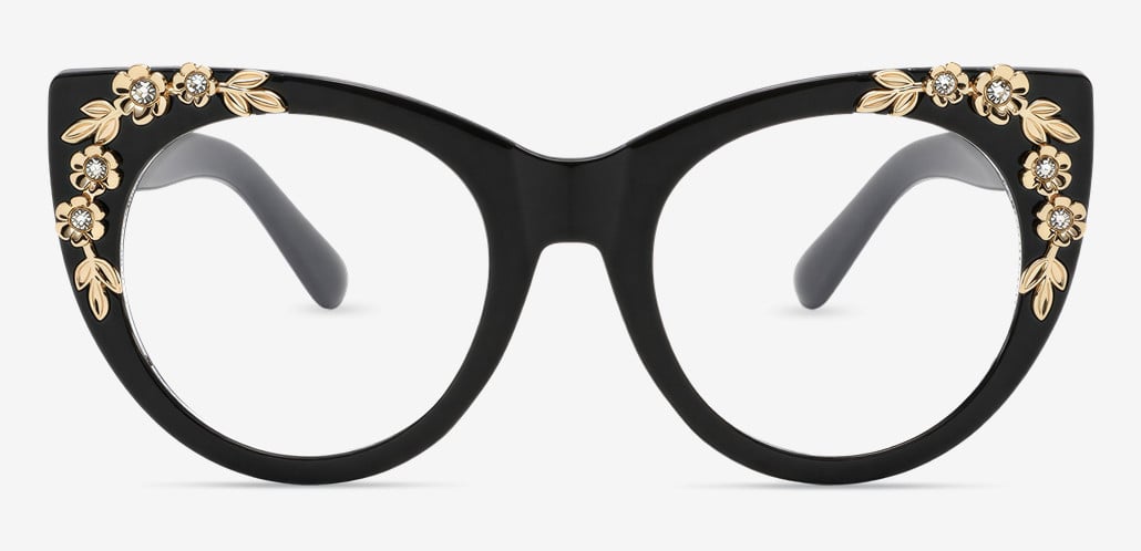Earu Black Cat Eye Glasses
