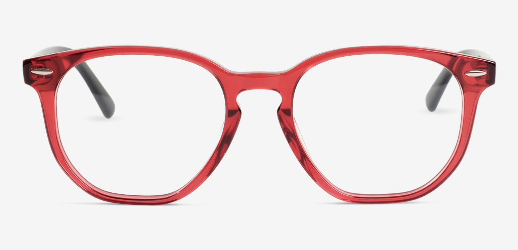 Hunter Red Round Glasses