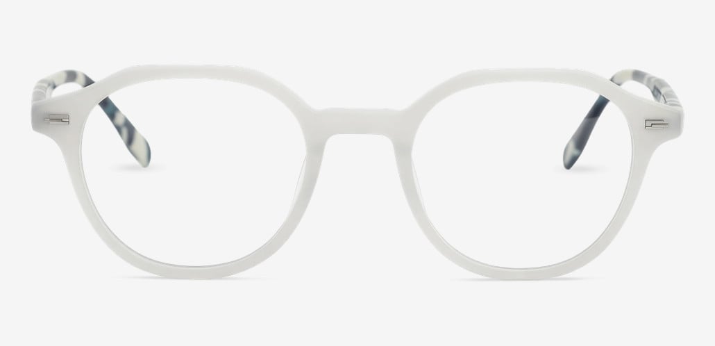 Camila White Round Glasses