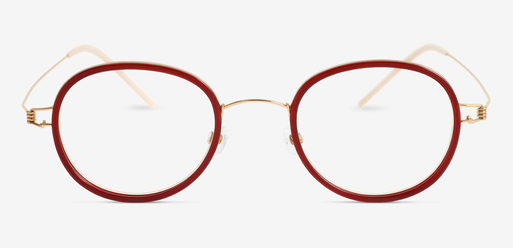 Collins Red Round Glasses
