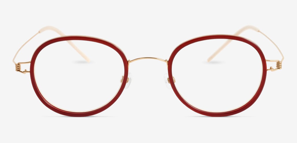 Collins Red Round Glasses