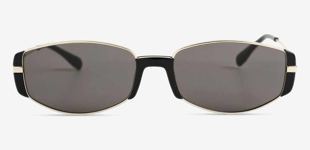Aria Black Oval Sunglasses