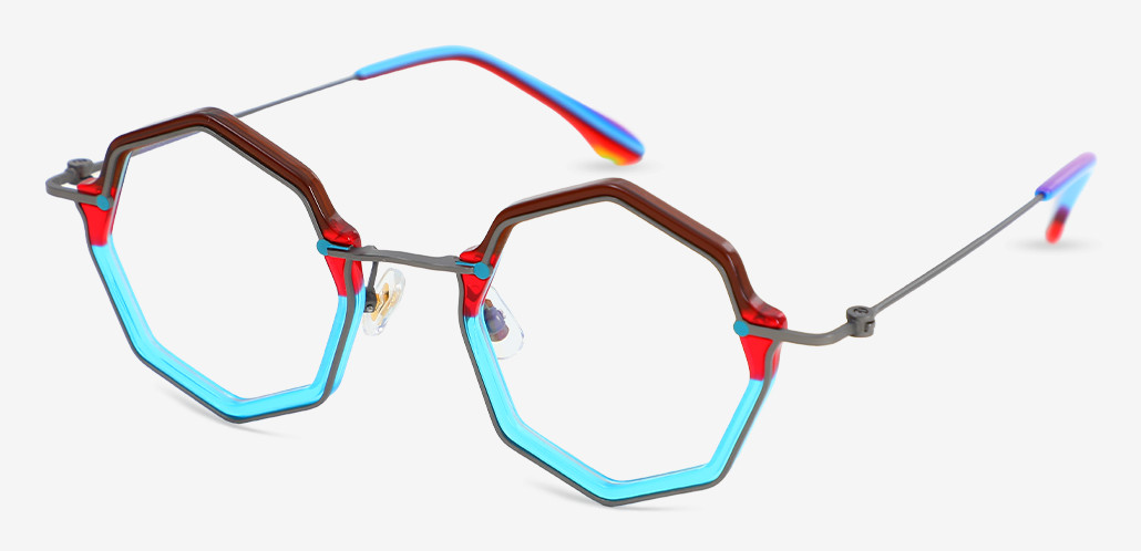 Loralie Blue Geometric Glasses