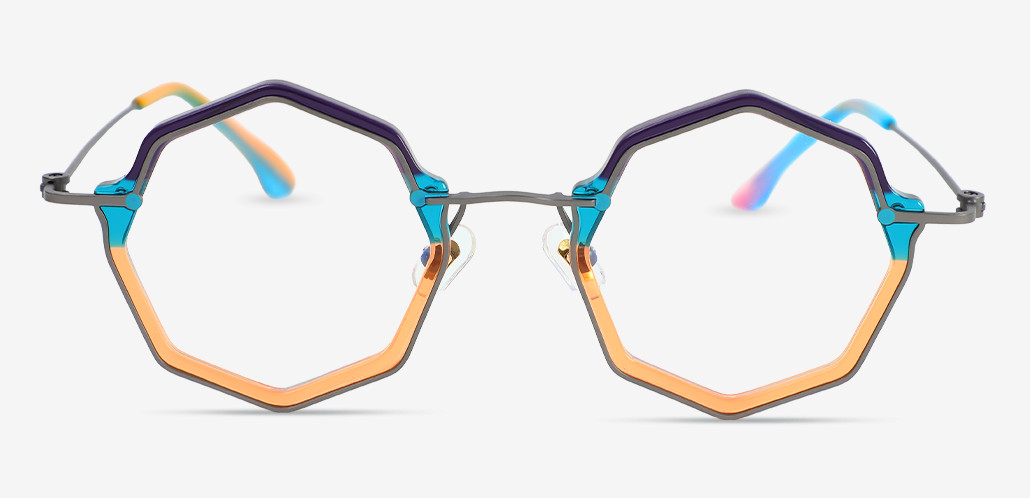 Loralie Gafas Geométricas Naranjas