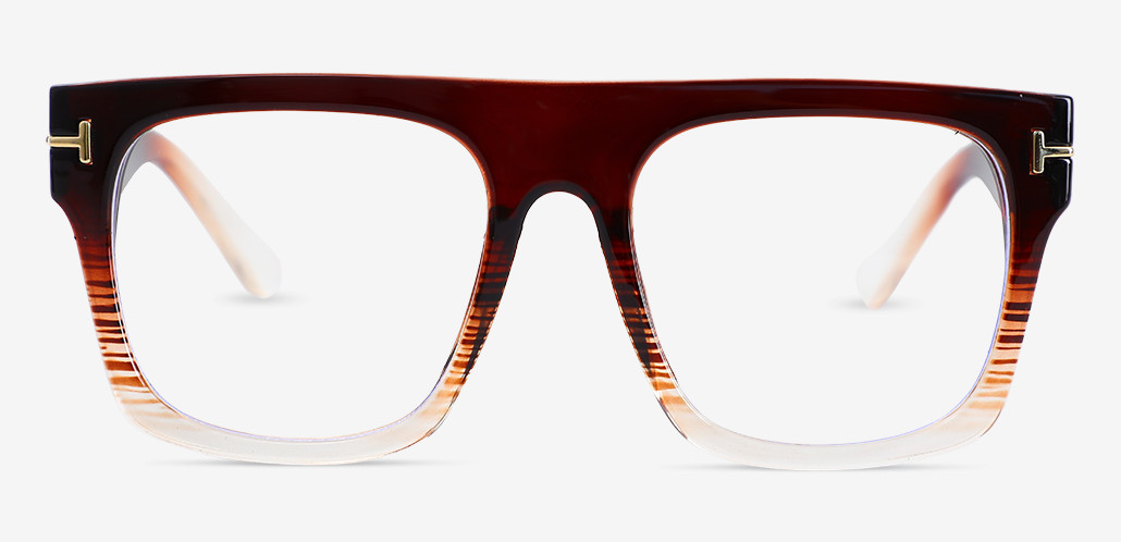 Vibrant Brown Square Glasses