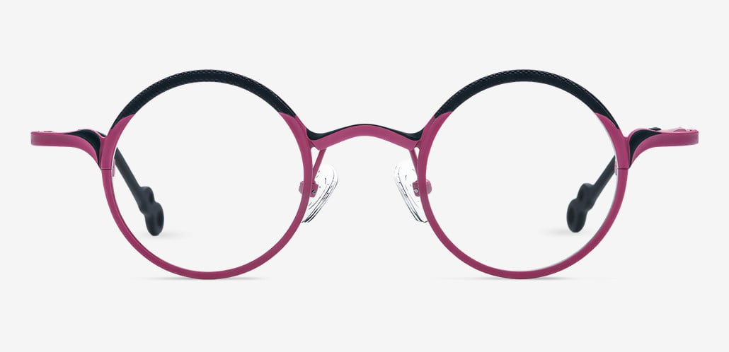 Rosa Gafas Redondas Rosas