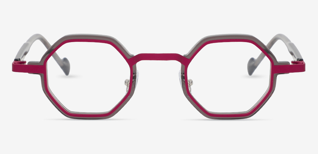 Fergus Red Geometric Glasses