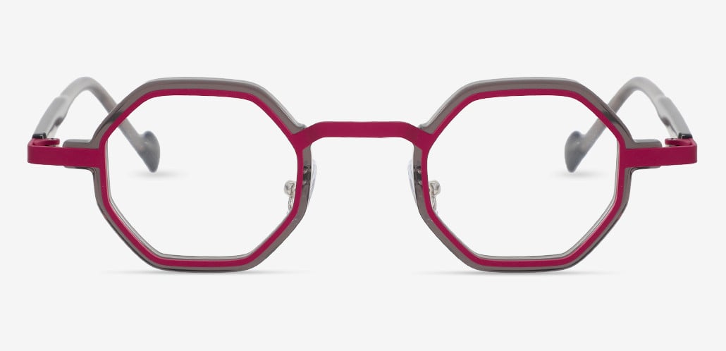 Fergus Red Geometric Glasses